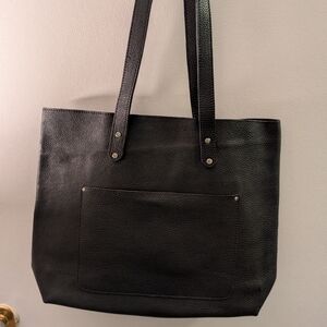 Black Leather Tote Bag